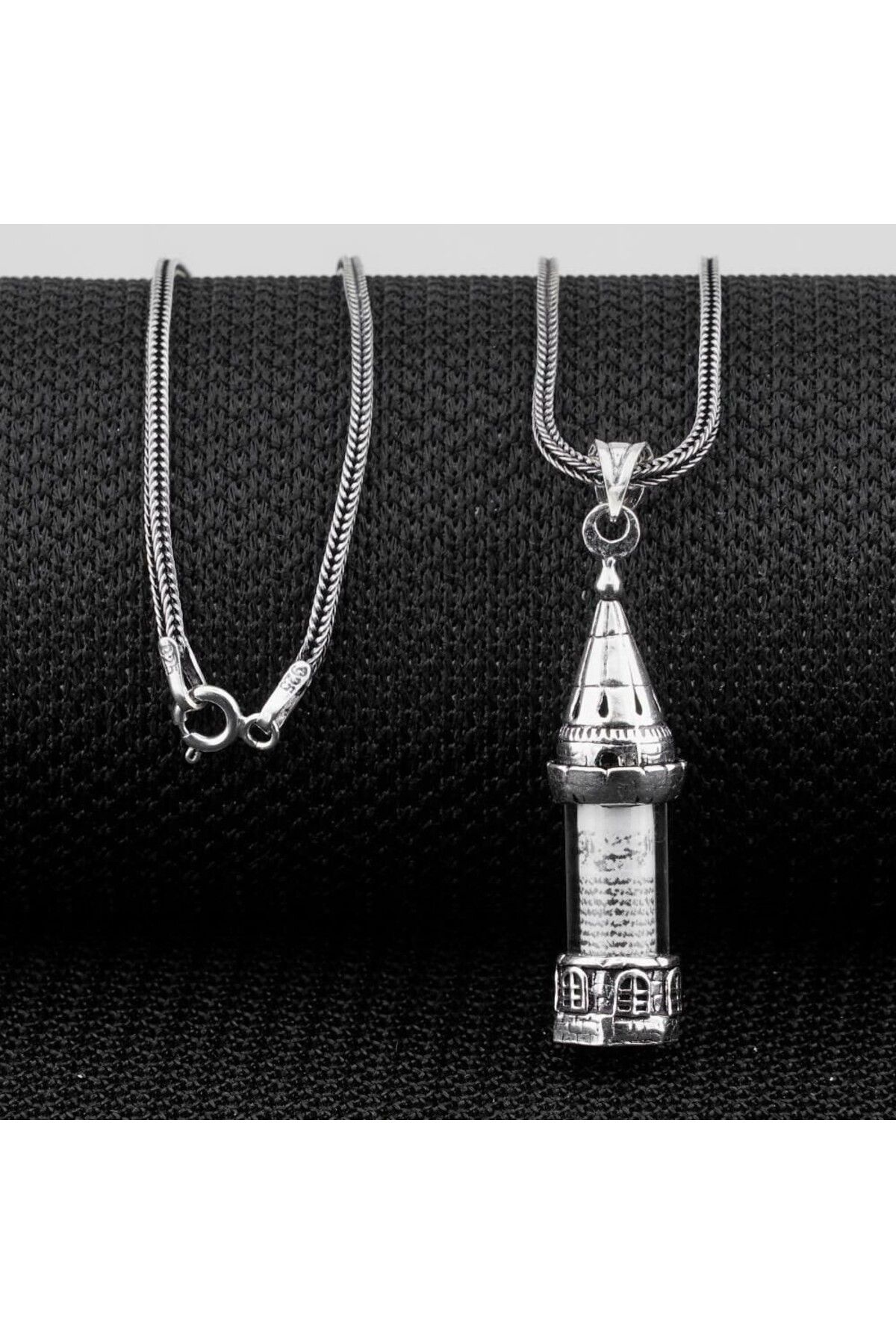 shop Minare Tasarımlı Kabi Cevşen Muska Dualı 925 Ayar Gümüş Erkek Kolye