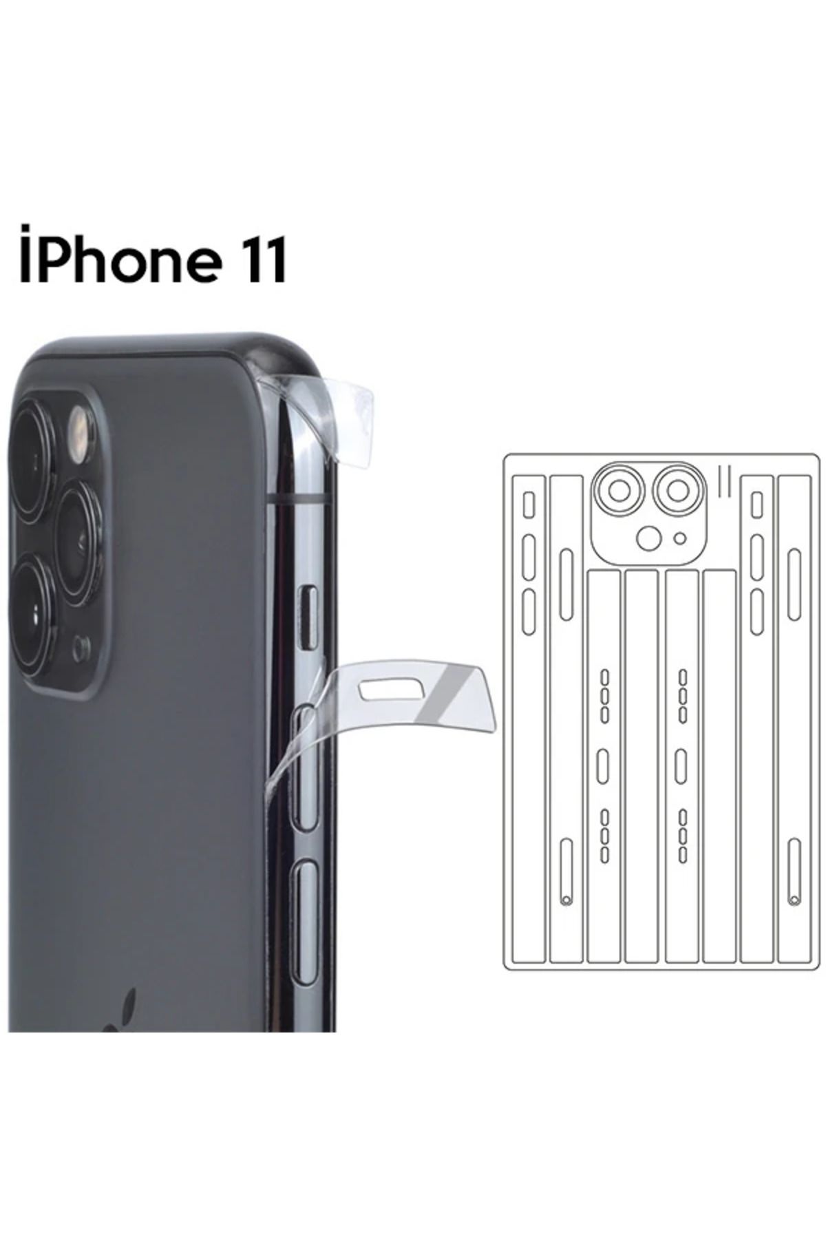 LaCend İPhone 11 6.1 Hidrojel Hayalet Yan Alt Üst Kamera Kaplama Film-(5775) - LC6423-3979