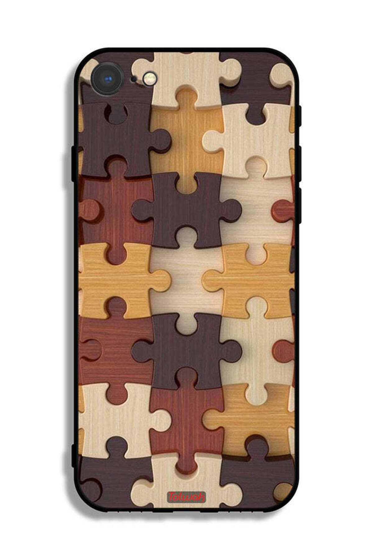Tolwak-Apple iPhone 7 Protective Case Wooden Pattern 2