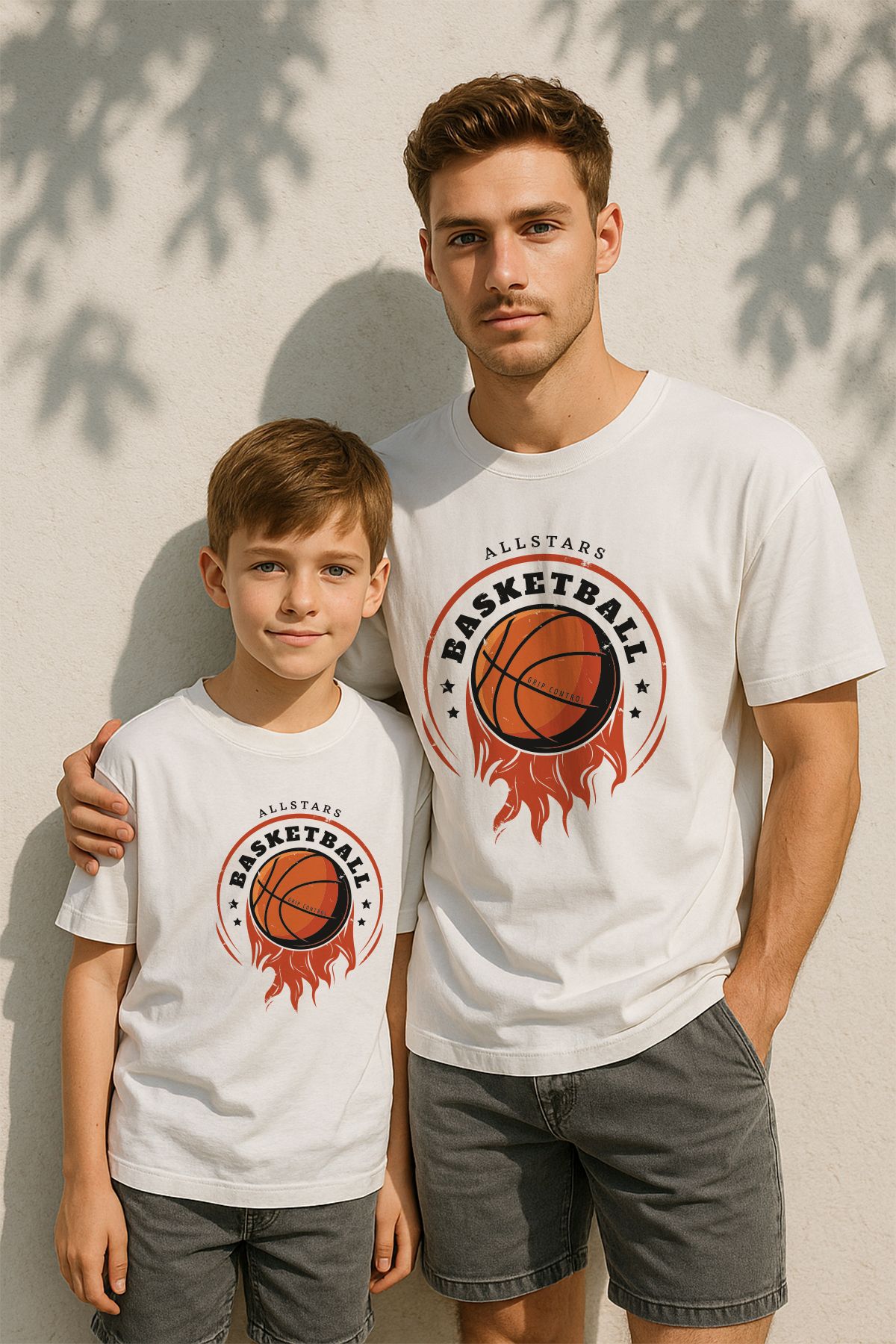 TARZ STİL Baba Oğul Uyumlu Basketbol Baskılı Trend Tişört 16777