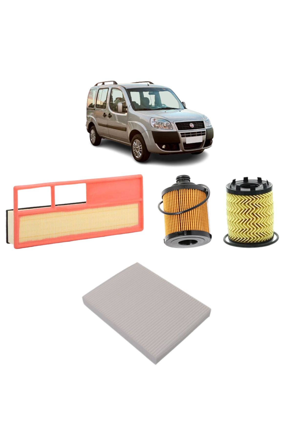 teknotrust 3’lü Filtre Bakım Seti 1.3 Jtd Multijet 16v 2005-2010, Fiat Doblo 85 Beygir