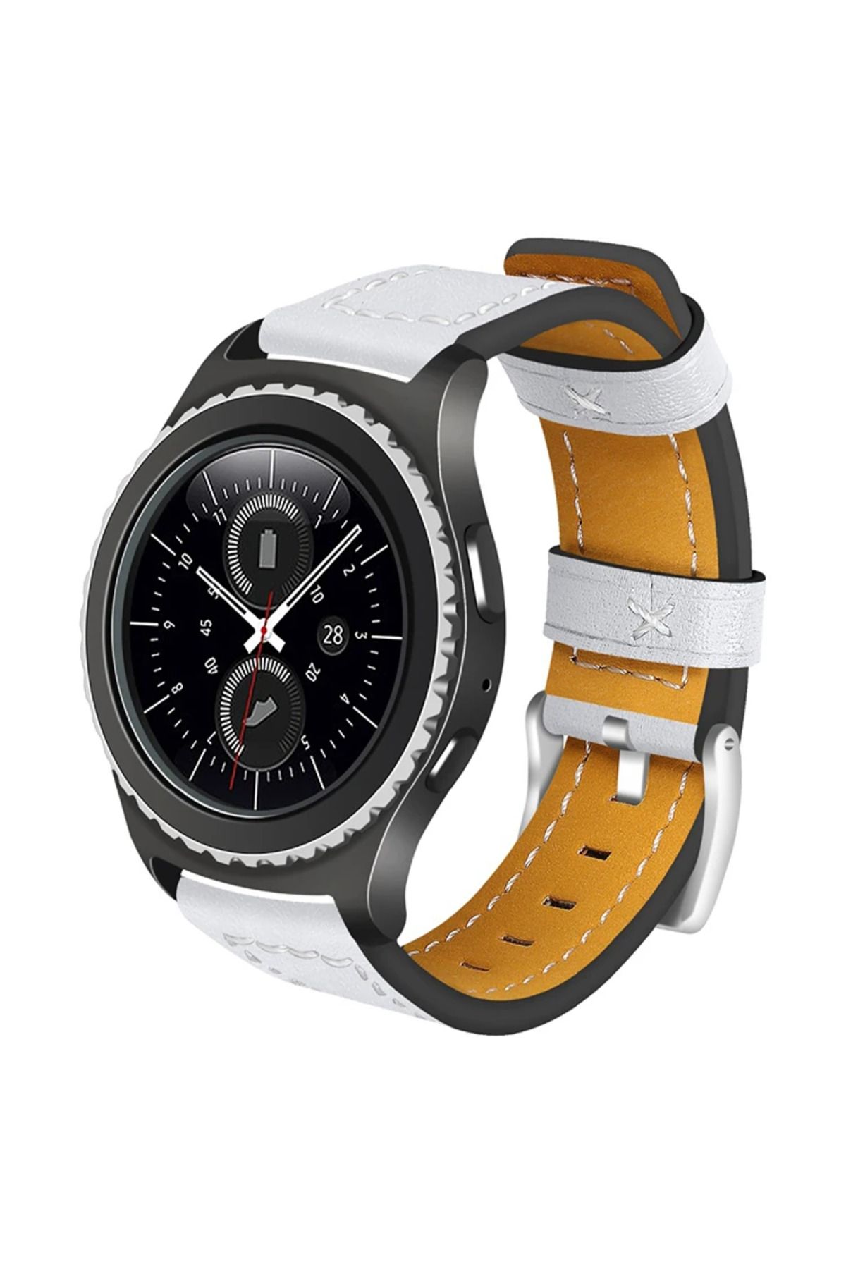 ONE Ally Gear S3 Watch 4 46mm Classic Frontier Deri Dişli Kayış Kordon-(5775) - CDY7343-4029