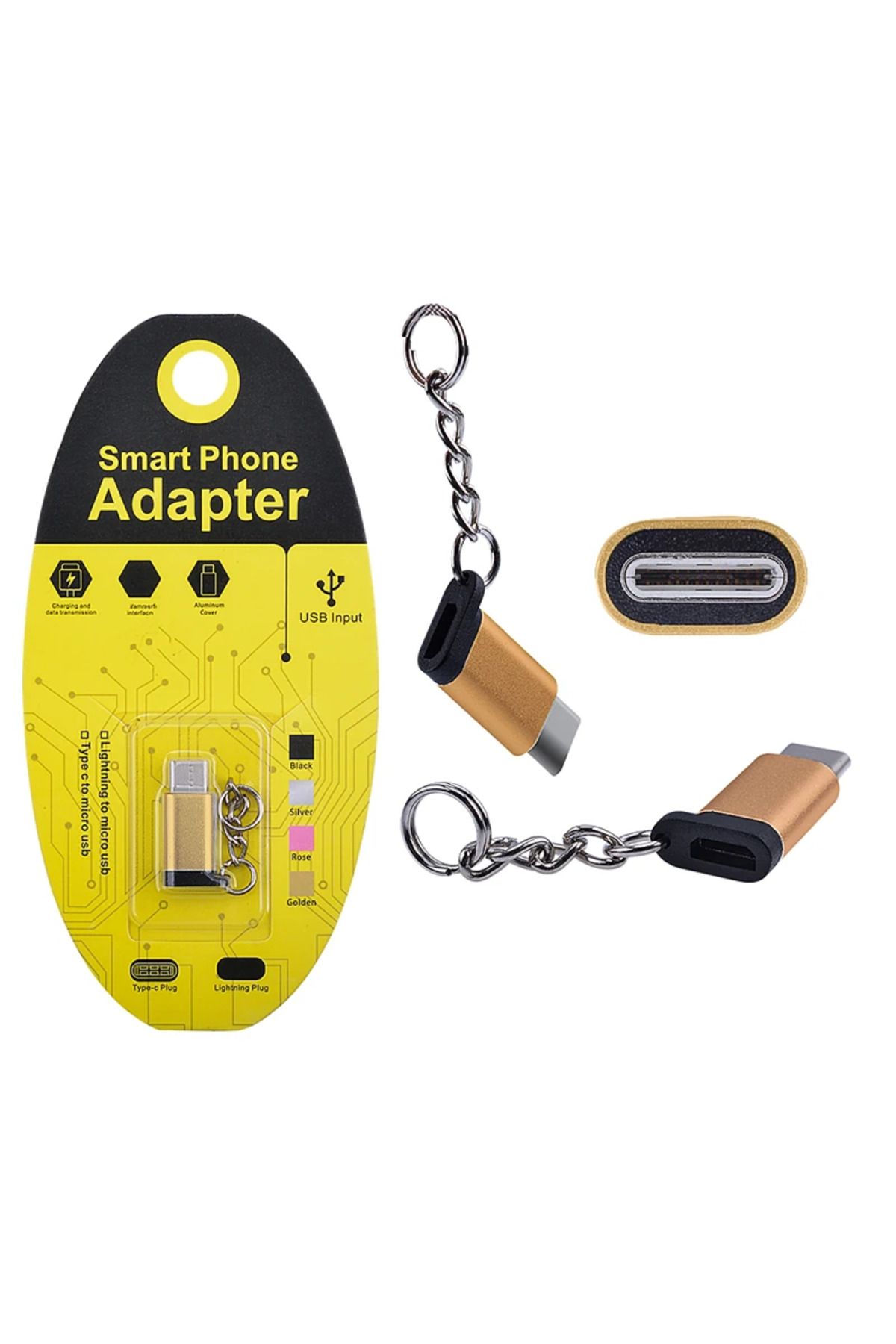 Marsilyan Mikro USB to Type C Dönüştürücü Çevirici Anahtarlıklı Başlık-(5775) - MCT8775-4300