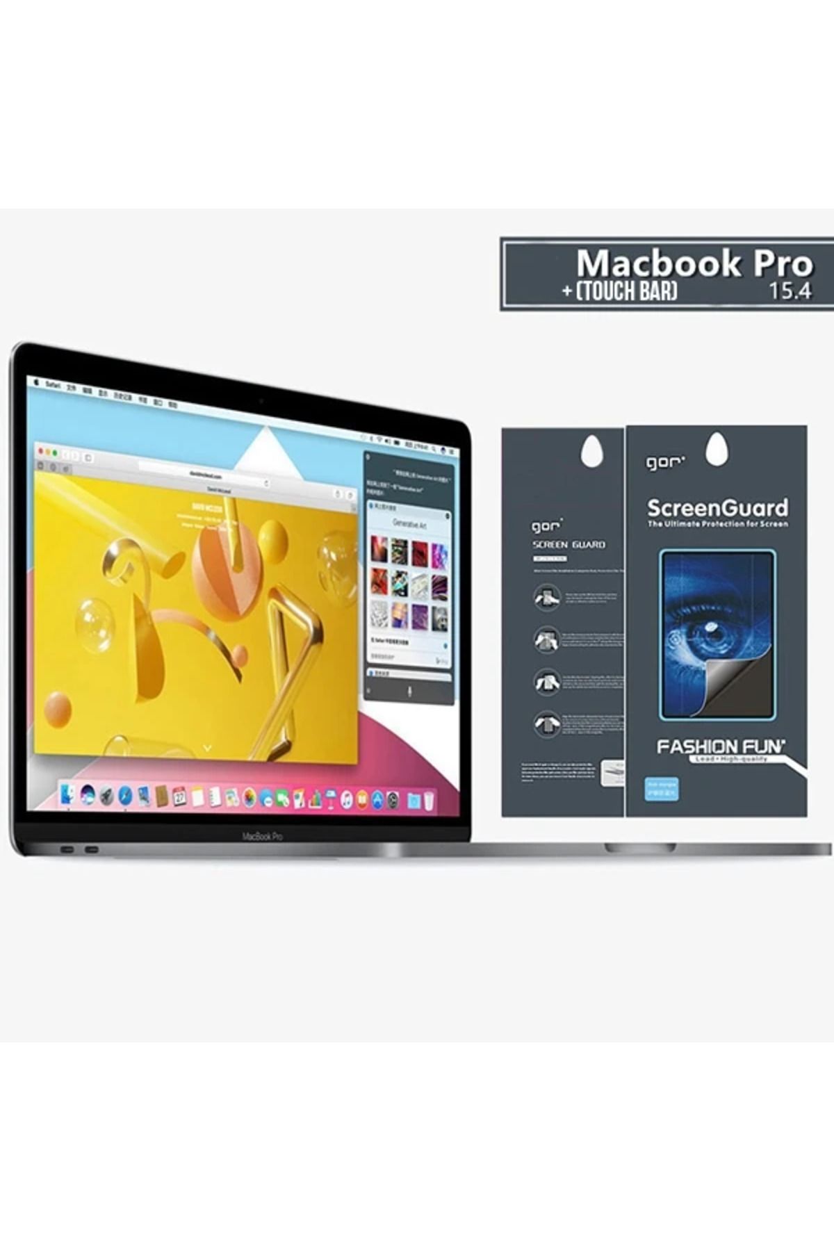 LaCend Gor Macbook Pro 15 Anti Blue Light Ekran Ve Track Pad Koruyucu-(5775) - LC8059-9100