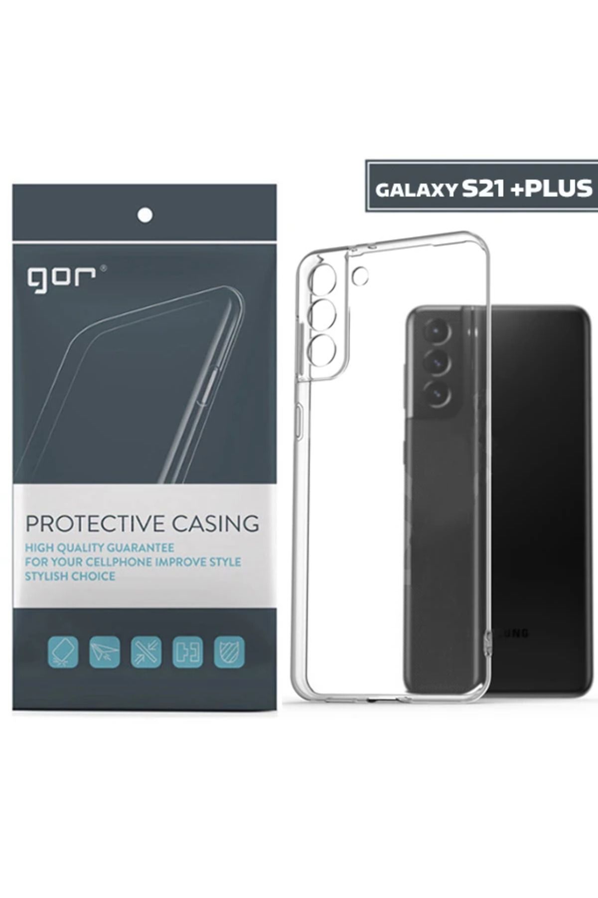 Marsilyan GOR Samsung Galaxy S21+ Plus Kılıf Kamera Korumalı Şeffaf Silikon Kılıf-(5775) - MCT6271-7133