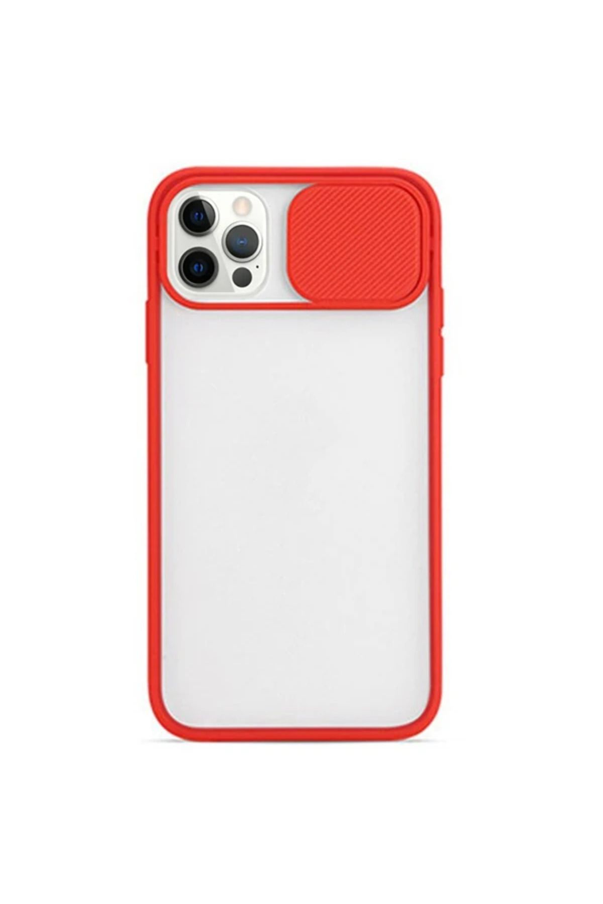 Marsilyan Ally İPhone 12 Pro 6.1 Kamera koruyucu Sürgülü Şeffaf Kılıf-(5775) - MCT5770-3859