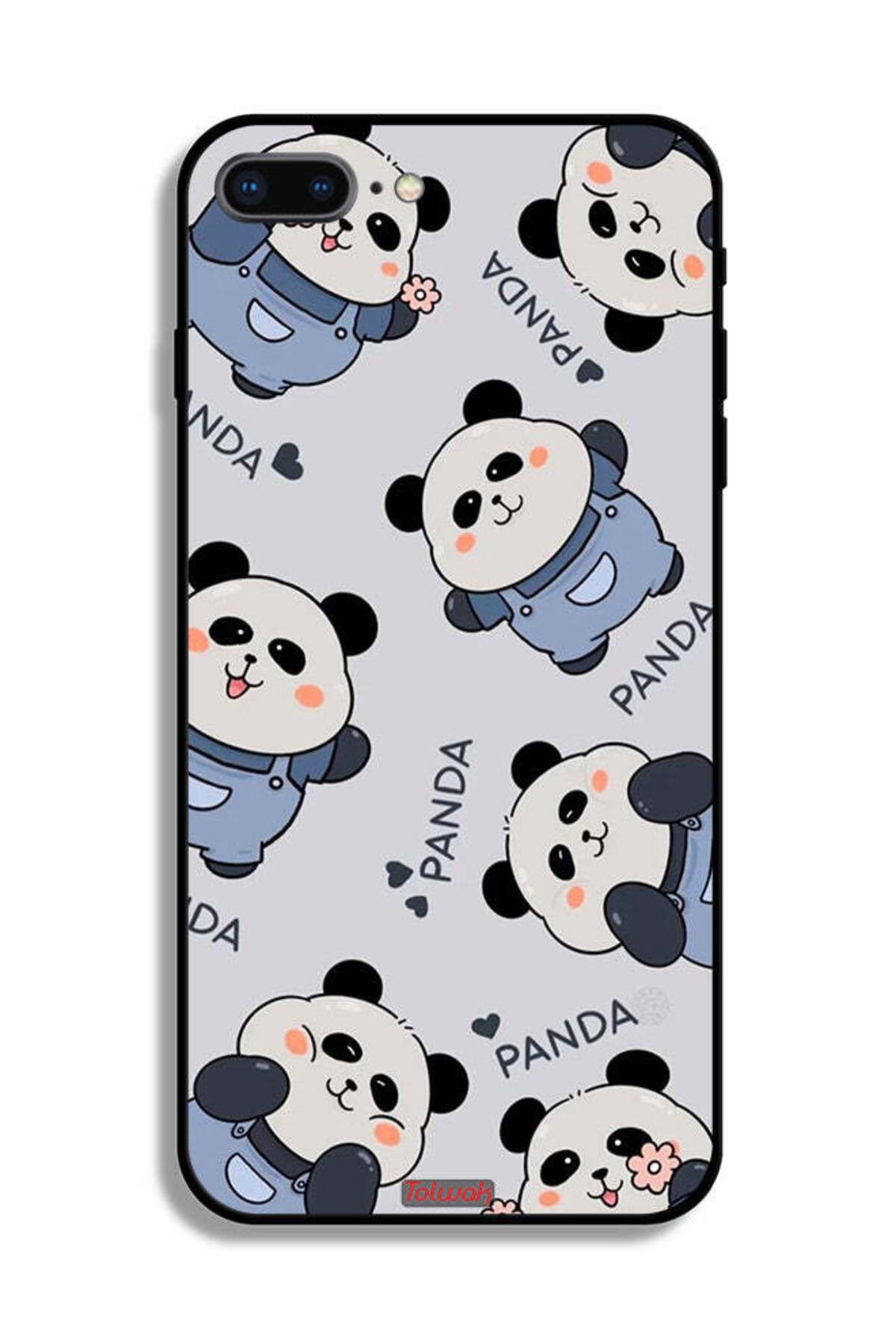 Tolwak-Apple iPhone 8 Plus Protective Case Pattern Of Pandas 2