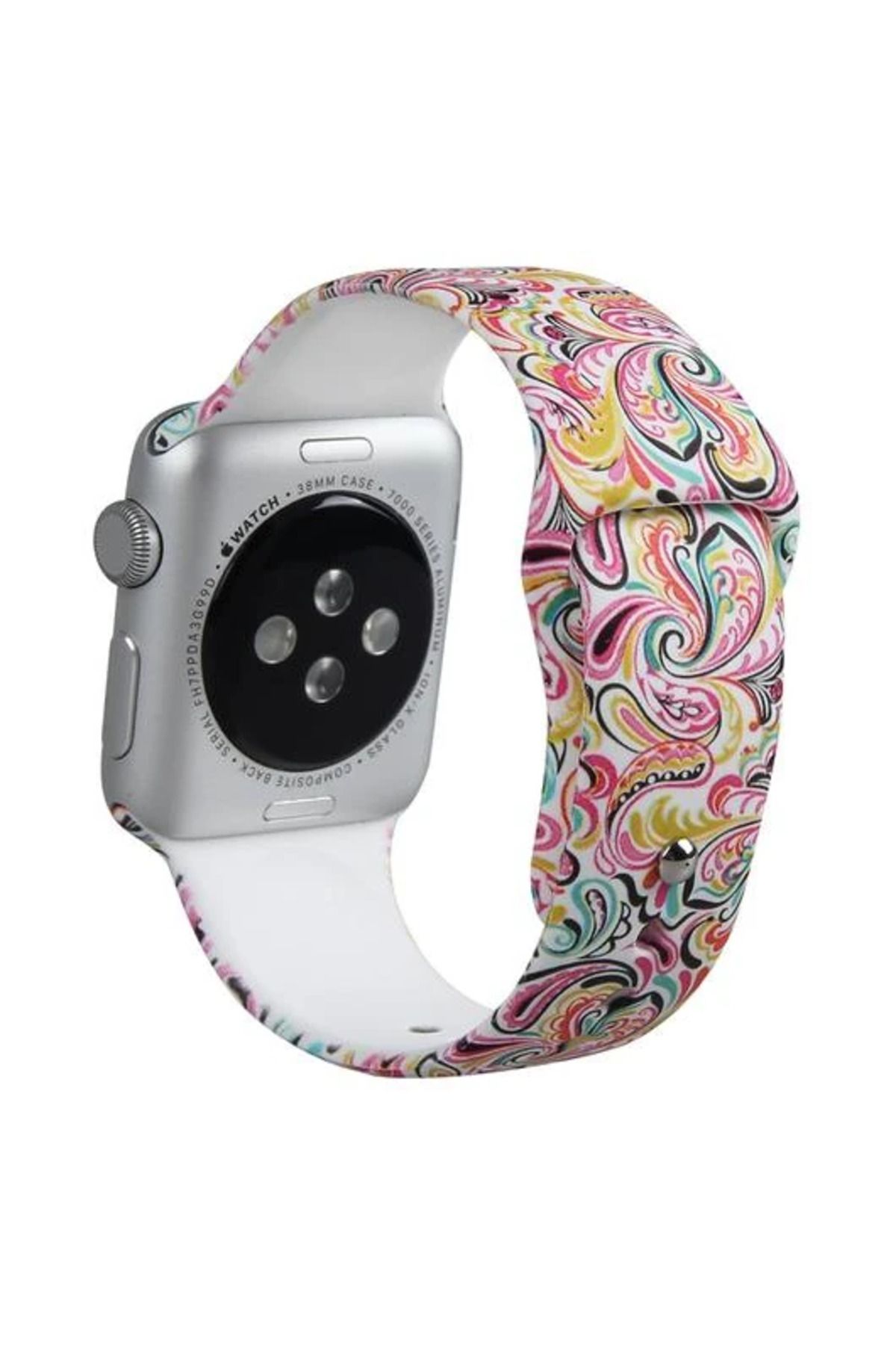 demila Ally Apple Watch İçin 42mm Yüksek- Kalite Desenli Silikon Kordon-(5775) - MLA4971-8508