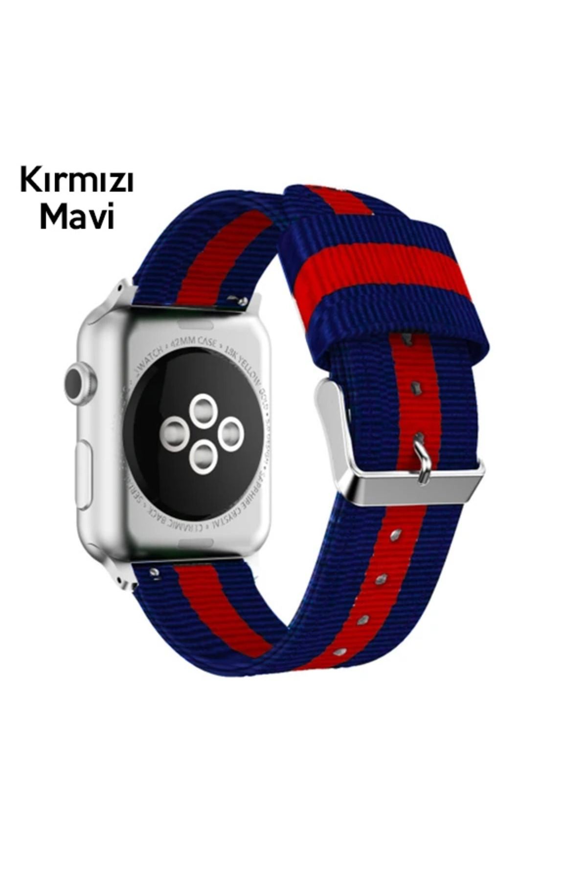 Marsilyan Ally Apple Watch Ultra 49mm 7-8 45mm 6-5-4 44mm Kayış Kordon Çizgili Nylon 3-2-1 - MCT9000-3362