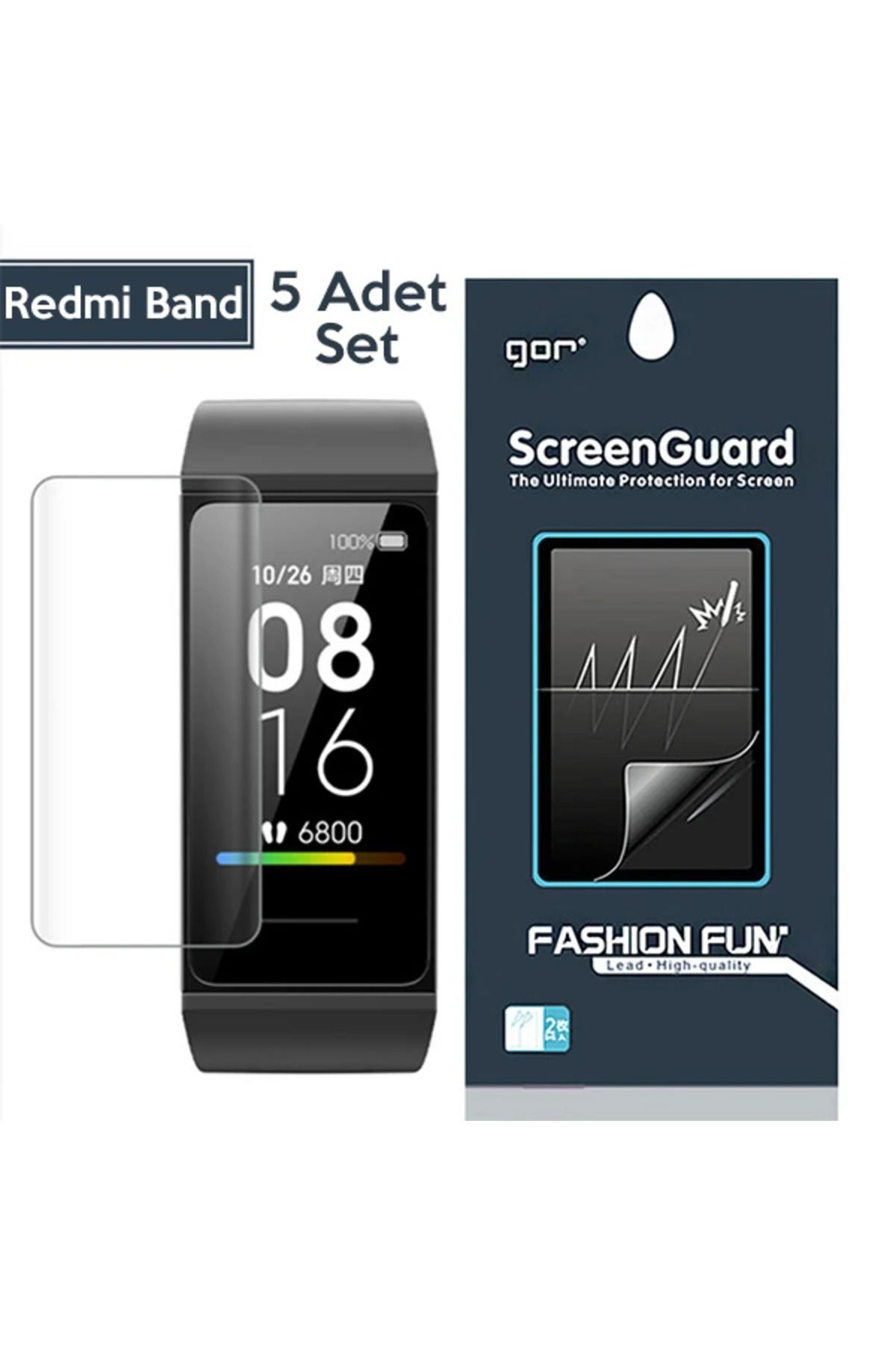 mudikonsept GOR Xiaomi Mi Band 5-4 Akıllı Bileklik Ekran Koruyucu 5 ADET SET-(5775) - MDE8368-6440
