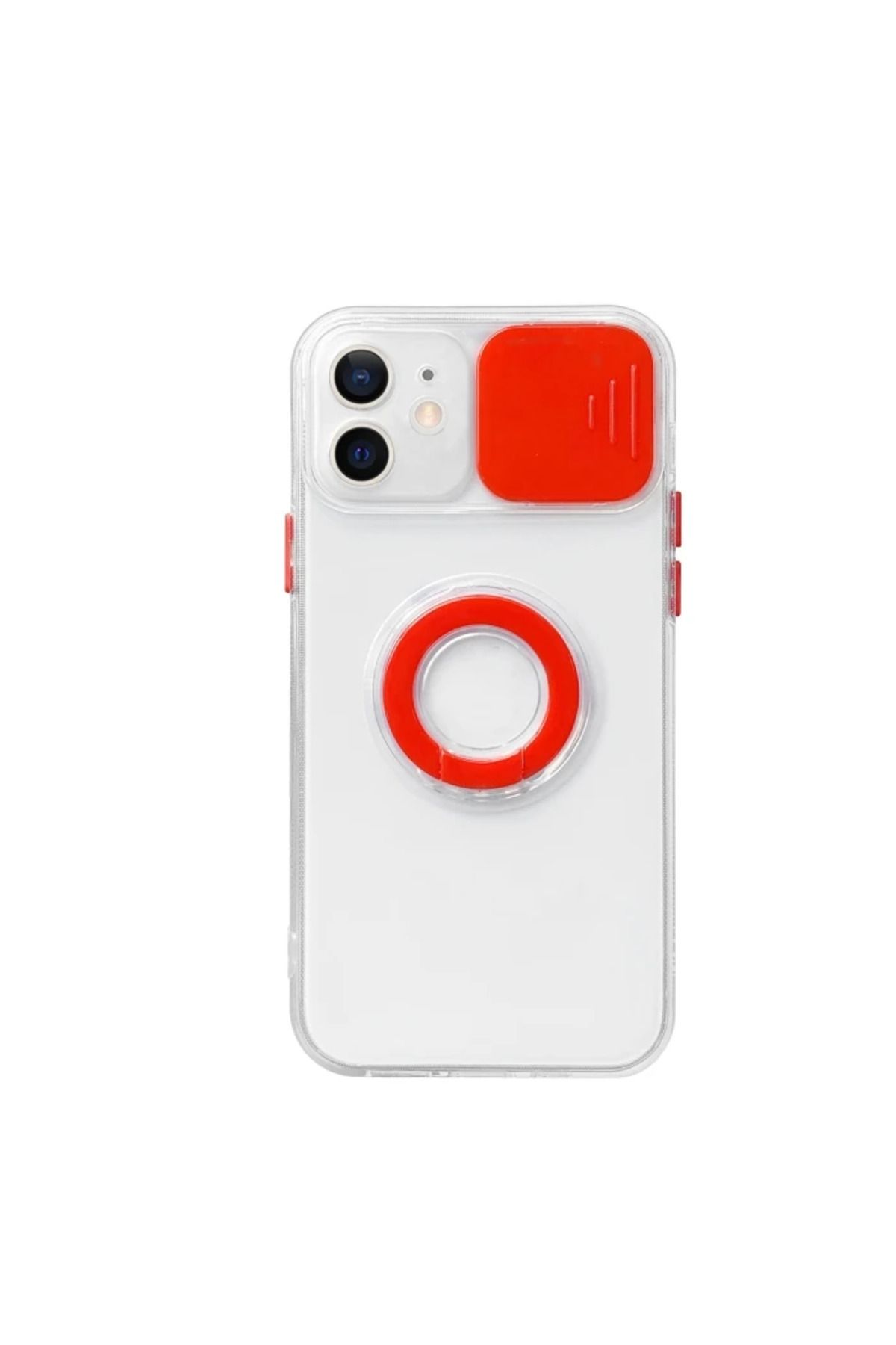 ONE Ally iPhone 12 Mini 5.4inç Kılıf Sürgülü Kamera Lens Korumalı Yüzük Standl? - CDY7268-6433