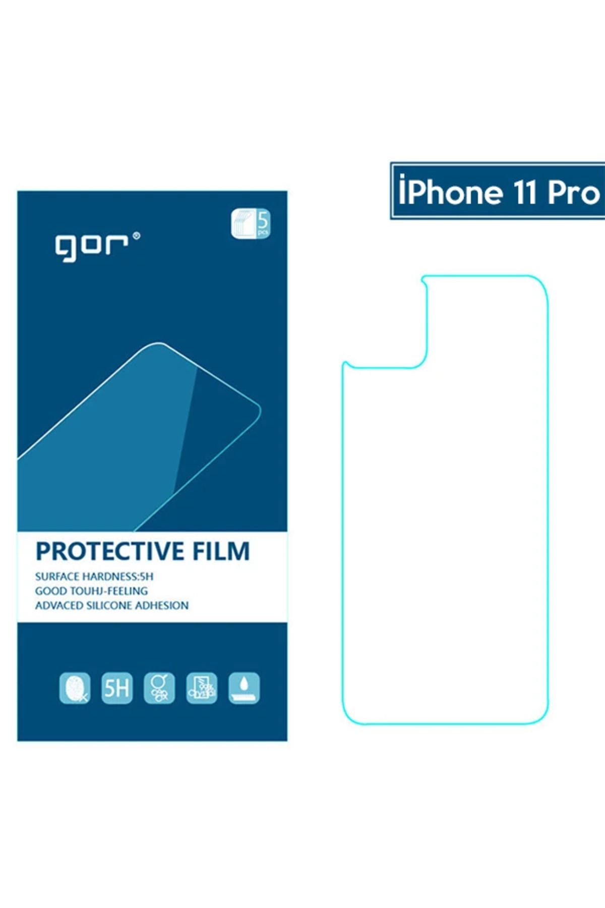 Marsilyan GOR İPhone 11 Pro 5.8 Çizilmez Arka Koruyucu Jelatin 5 Adet Set-(5775) - MCT9671-1165