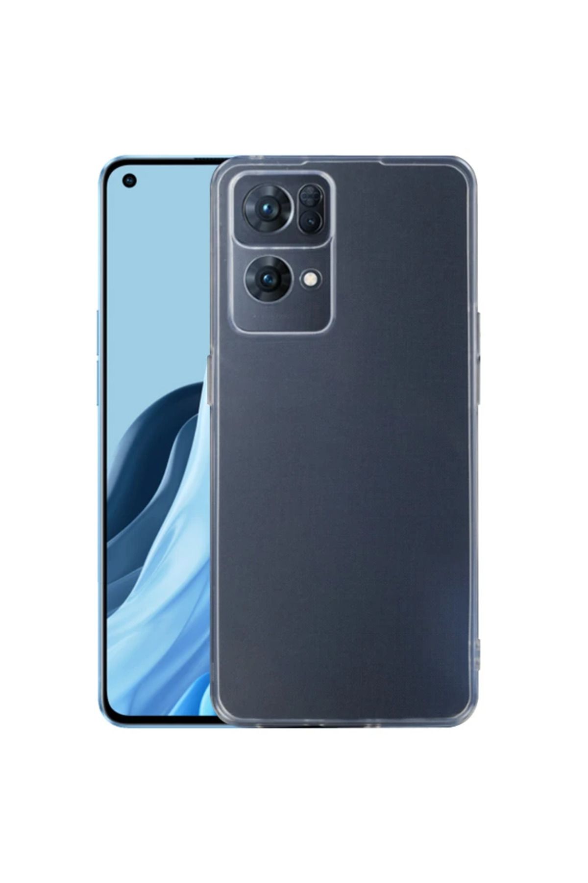 Marsilyan Ally OPPO Reno 7 Pro Kılıf Kamera Korumalı Ultra İnce Şeffaf Silikon Kılıf-(5 - MCT4481-8842