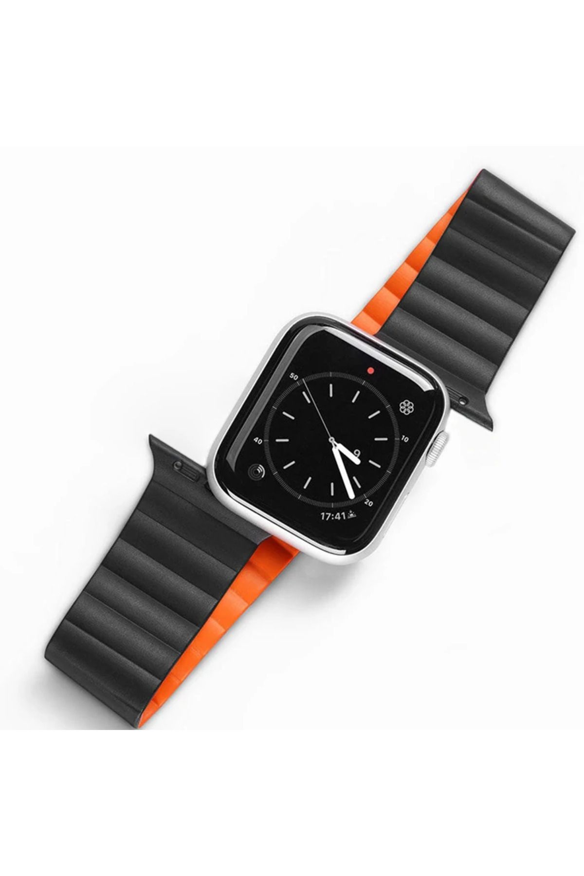 Marsilyan DUX DUCIS Apple Watch 38/40/41MM için Manyetik Zincir Versiyon PU Deri Kayış Kord - MCT2614-1265