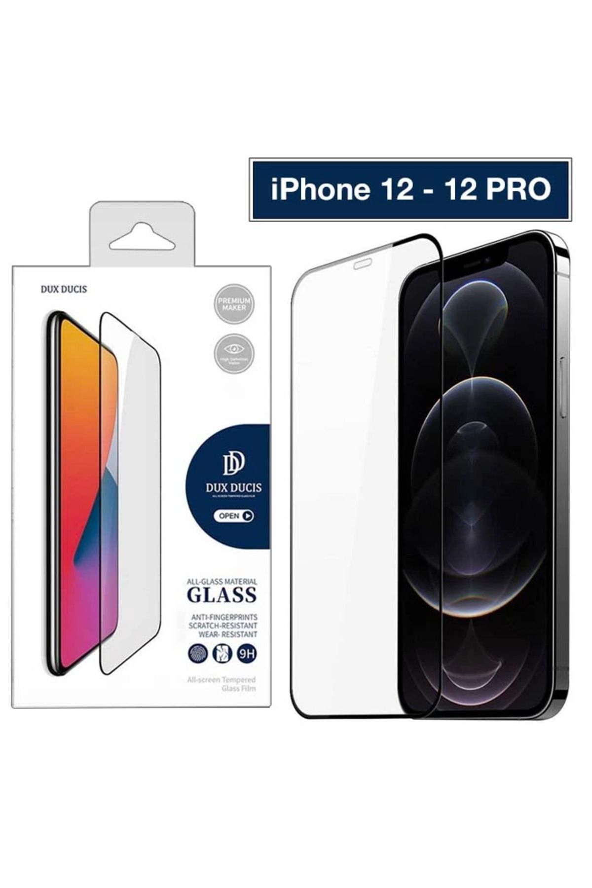 Marsilyan Dux Ducis iPhone 12 - 12 Pro 6.1inç Tempered Cam Ekran Koruyucu 10D Full Kaplama-(5 - MCT3777-4896