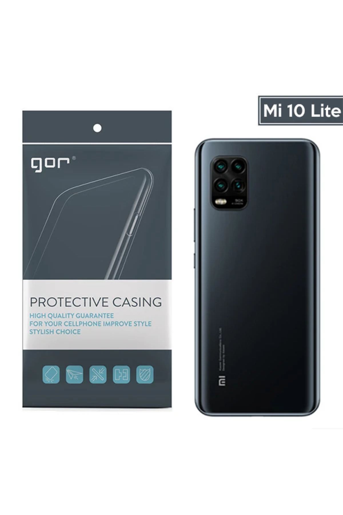 Marsilyan GOR Xiaomi Mi 10 Lite Kamera Korumalı Ultra Slim Silikon Kılıf-(5775) - MCT7589-1279