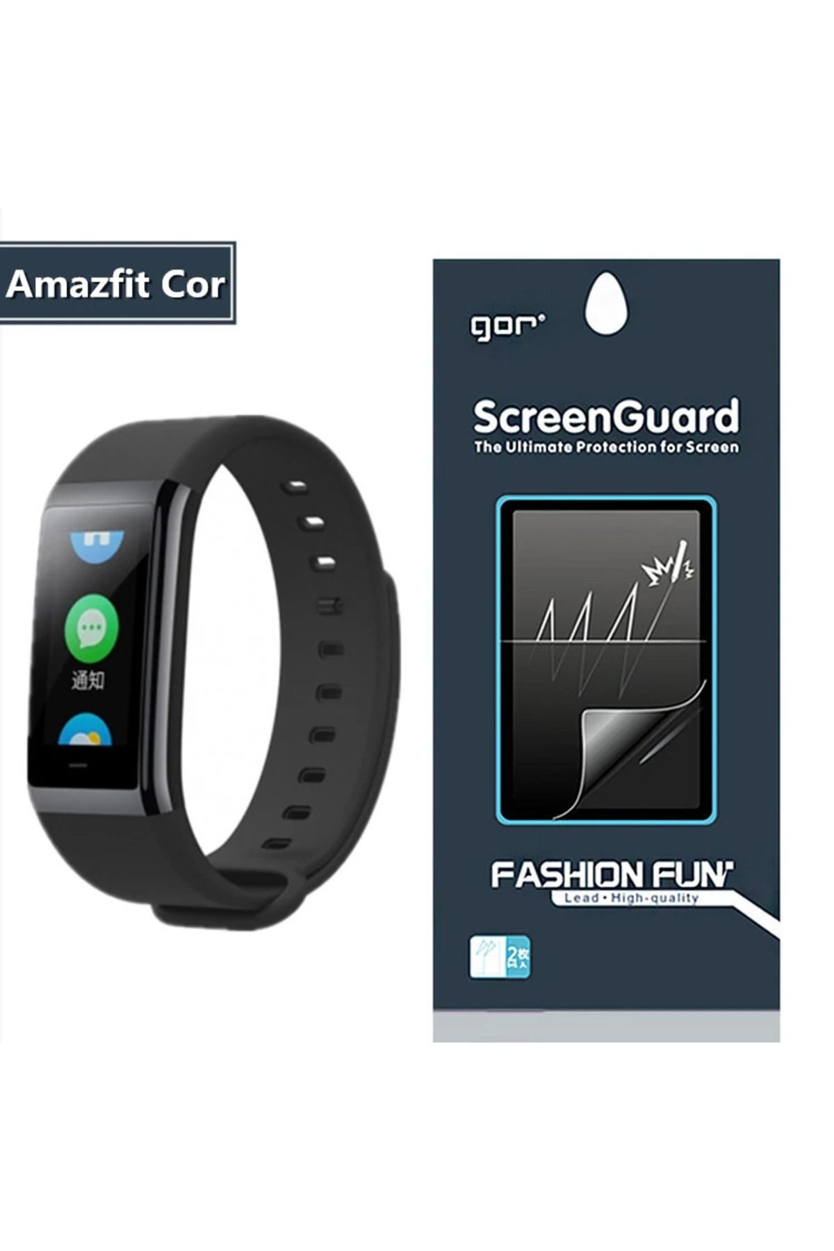 ONE Xiaomi Amazfit Cor Darbe Emici Ekran Koruycu (2 Adet Set)-(5775) - CDY5782-6466