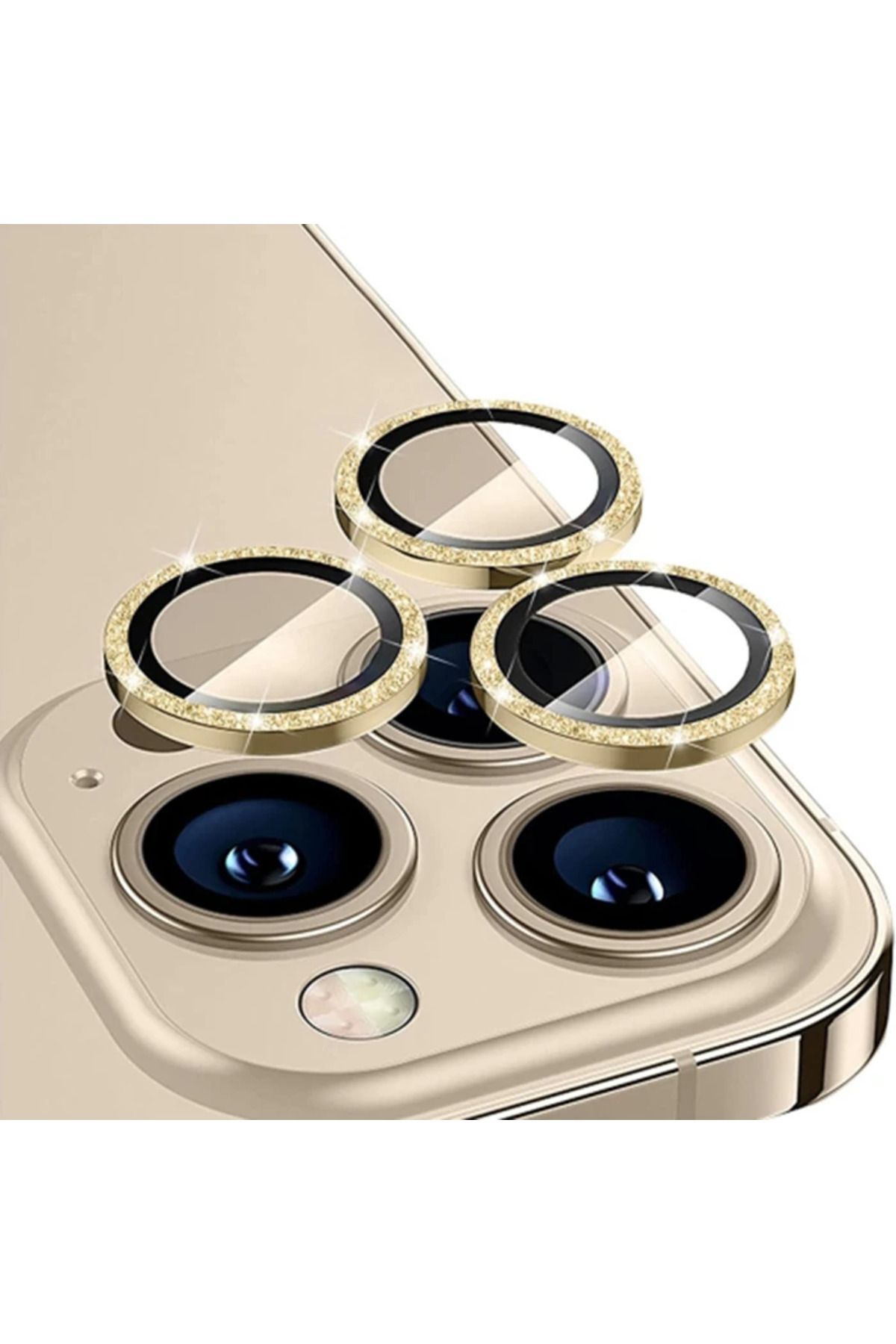 LaCend ALLY iPhone 14 Pro-14 Pro Max Diamond Taş İşlemeli Alüminyum Alaşımlı Kamera - LC4843-9883