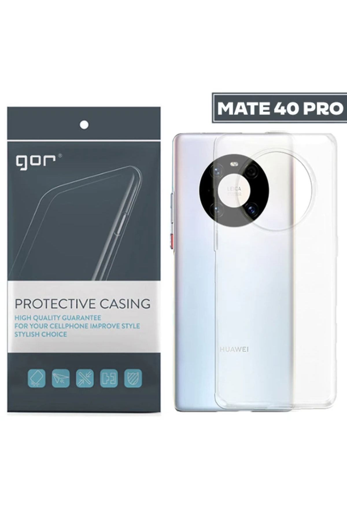 demila GOR Huawei Mate 40 Pro Kılıf Kamera Korumalı Şeffaf Silikon Kılıf-(5775) - MLA3210-7206
