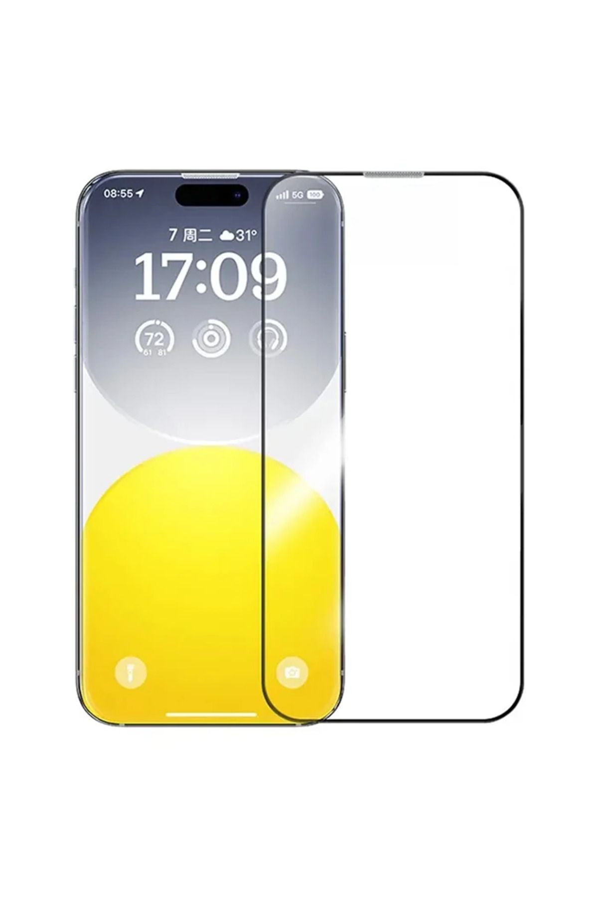 mudikonsept iPhone 15 HD Tempered Full Koruma Cam Ekran Koruyucu-(5775) - MDE3208-9540