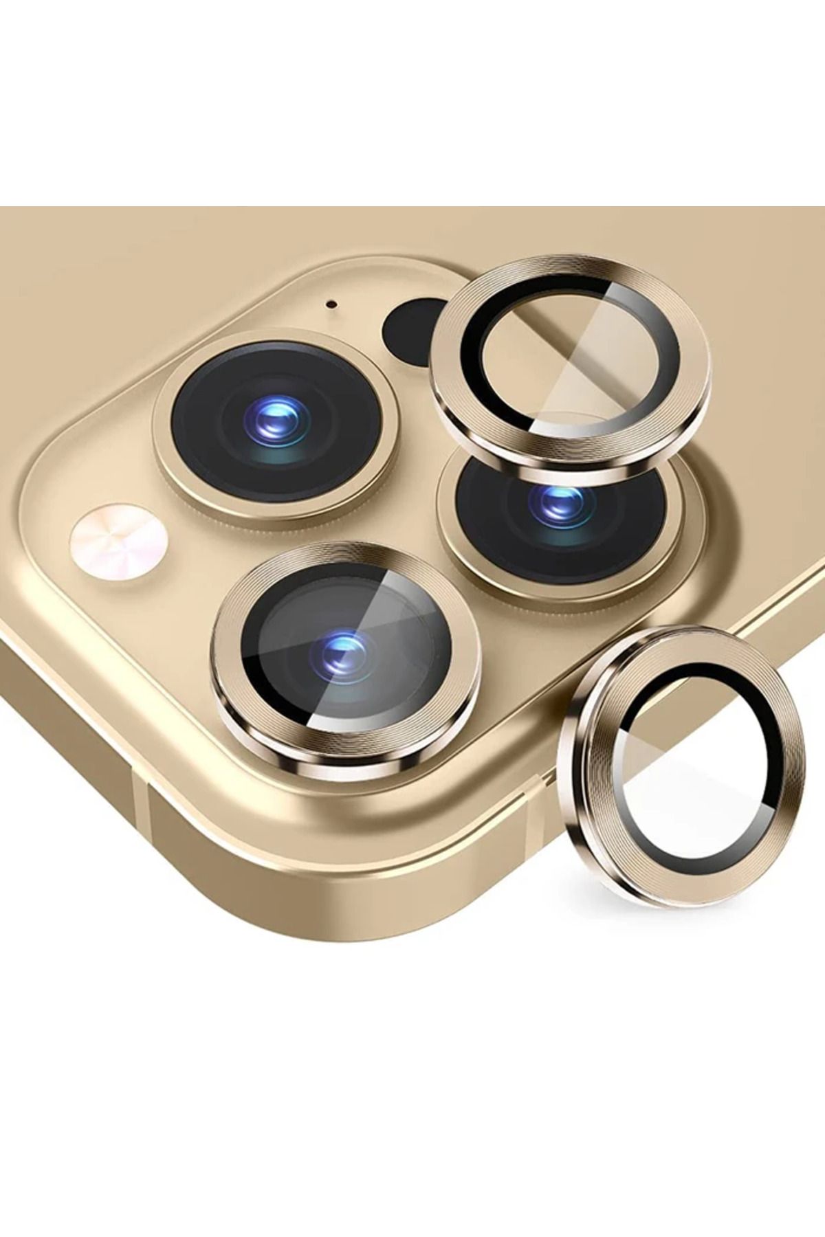 demila ALLY iPhone 14 Pro-14 Pro Max 3D Metal Çerçeveli Kamera Lens Koruyucu-(5775) - MLA6995-4820