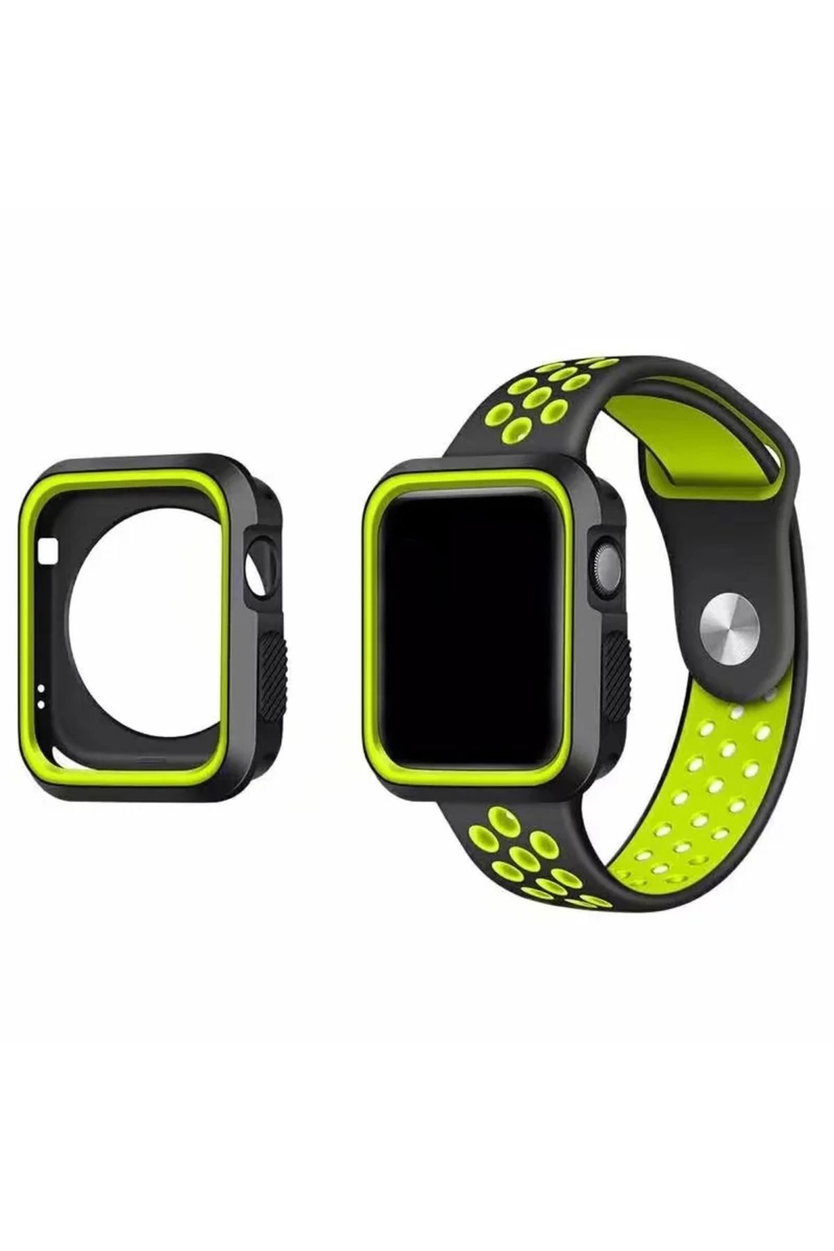 Lokal Marketing Ally Apple Watch Uyumlu 42mm 23 Style Çift Renk Silikon Kılıf-(5775) - LKM8834-8949