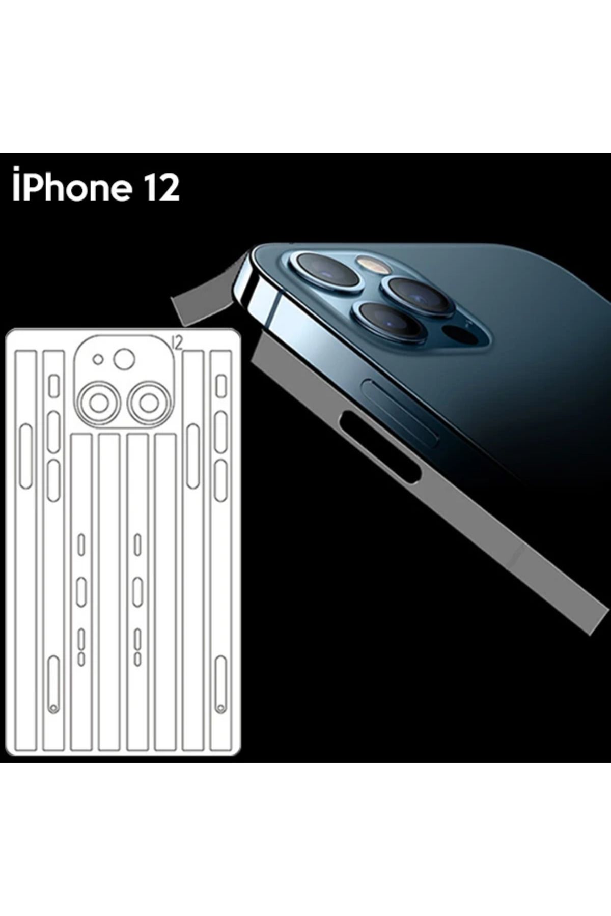Marsilyan İPhone 12 6.1 Hidrojel Hayalet Yan Alt Üst Kamera Kaplama Film-(5775) - MCT7168-8677