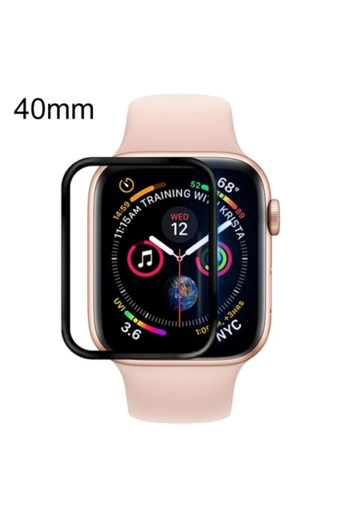 mudikonsept Ally Watch 5-4 40mm Uyumlu 3D PMMA Kavisli Full Cam Ekran Koruyucu-(5775) - MDE3804-9001