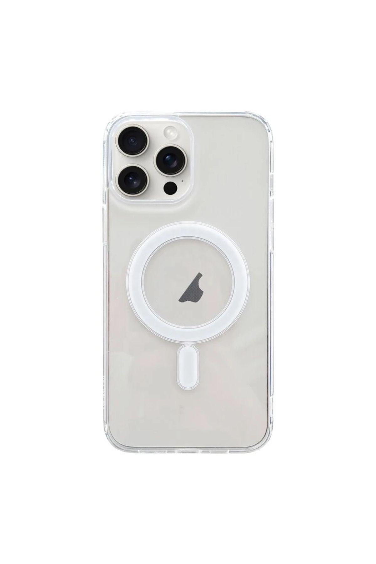 Marsilyan ALLY iPhone 15 Pro Max Magsafe Uyumlu Manyetik Şeffaf Silikon Kılıf-(5775) - MCT6407-1139