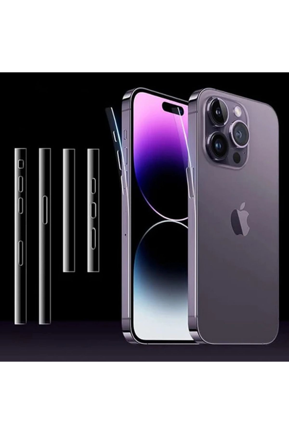 gizmurstore ALLY iPhone 15 Pro Max Hidrojel Hayalet Yan Alt Üst Kaplama Koruyucu Film-(5775) - GMS8842-8740