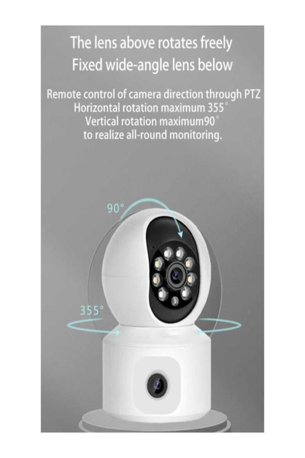 Genel Markalar 1080P FULL HD ÇİFT 360 DERECE KAMERA SMART IP AKILLI HAREKET ALGILAMALI KAMERA fotoğrafı 2 (önizleme)