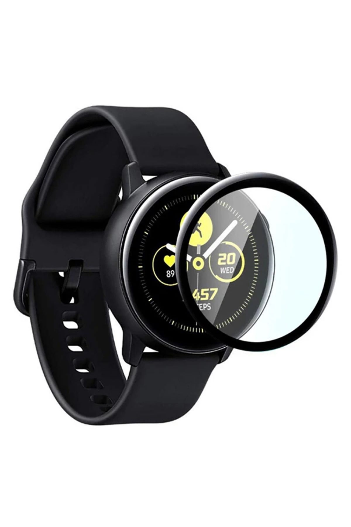 Marsilyan SM Galaxy Watch Active 2 44mm 3D kavisli PC+PMMA Ekran Koruyucu-(5775) - MCT2970-8257