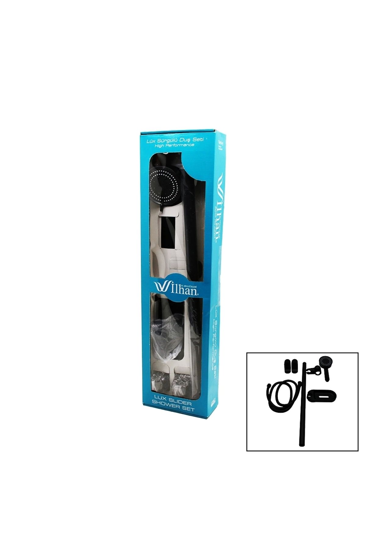 shopwave SİYAH SÜRGÜLÜ DUŞ SETİ (5047)