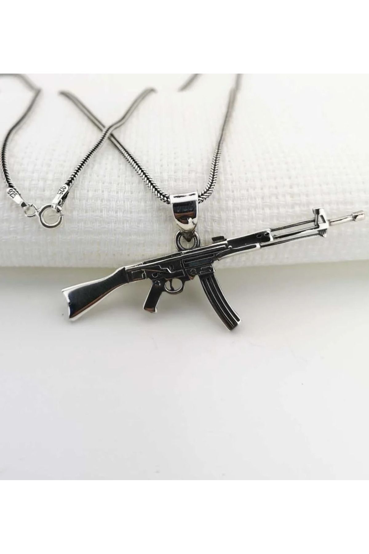 shop Silah Tasarımlı 925 Ayar Gümüş Erkek Kolye