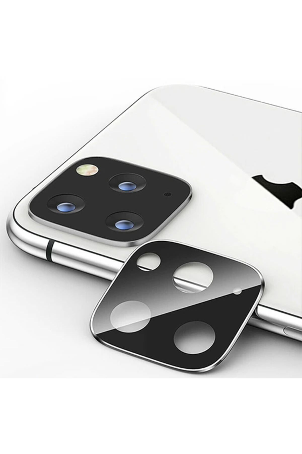 Marsilyan İPhone 11 Pro/ 11 Pro Max 3D Kamera Koruyucu Cam+ Metal Lens-(5775) - MCT6166-2596
