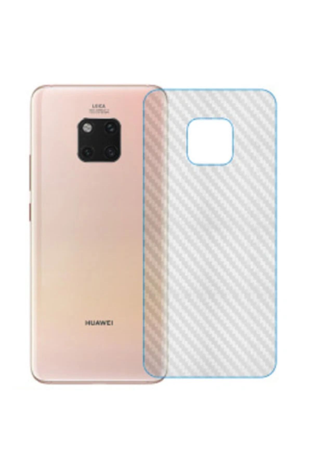 LaCend Huawei Mate 20 Pro Şeffaf Karbon Fiber Kaplama Sticker-(5775) - LC2763-3589