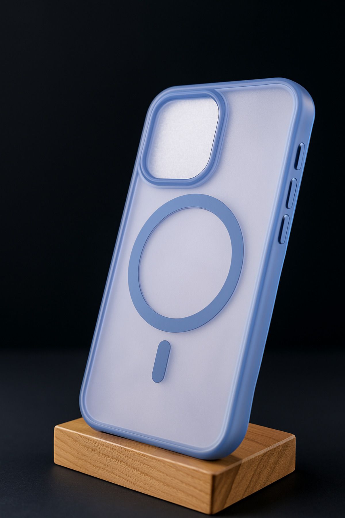 shop iPhone 14 Promax Mavi Kenarlı Mat Şeffaf Kılıf – Pastel Tonlarda Şıklık ve Koruma