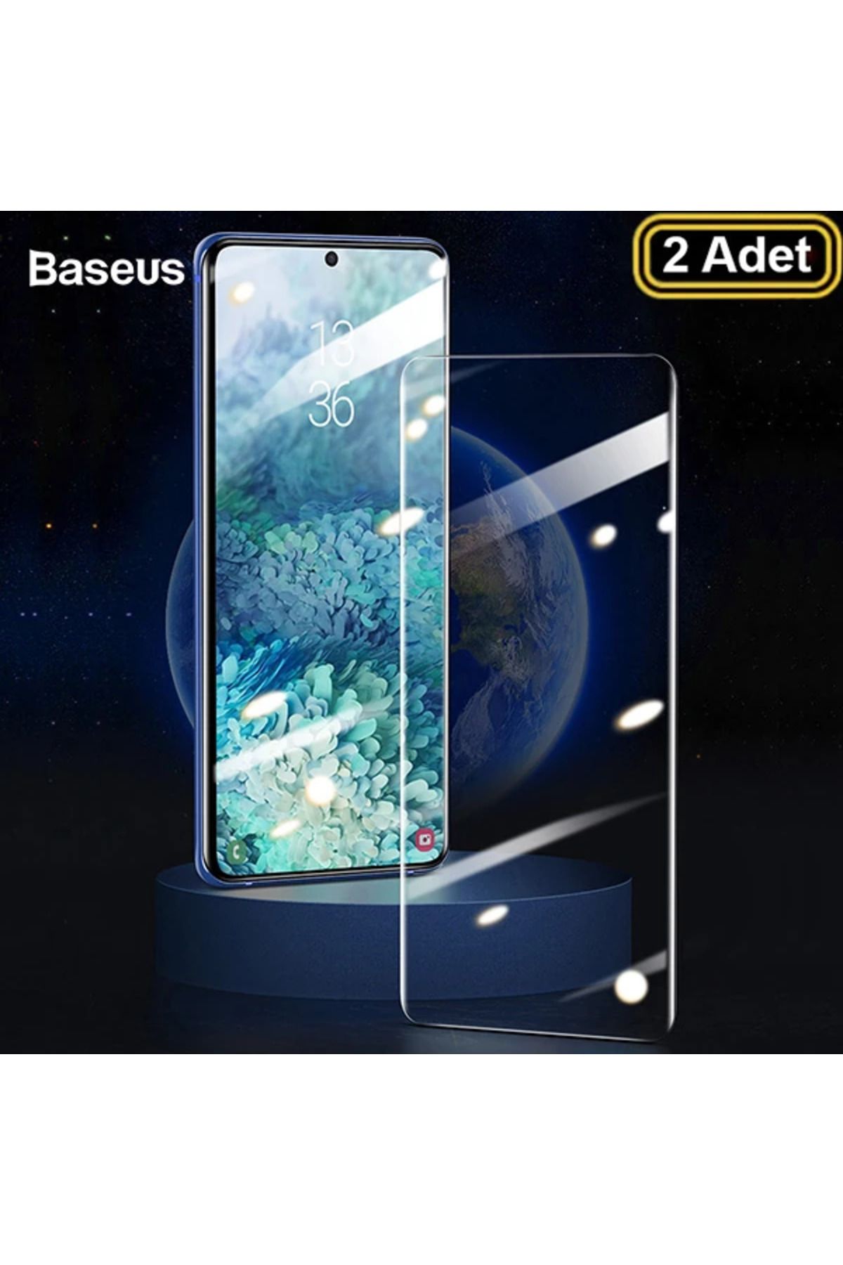 Lokal Marketing Curved- Galaxy S20 Ultra Full Kaplama UV Tempered Cam Koruyucu 2Adet-(5775) - LKM2311-4575