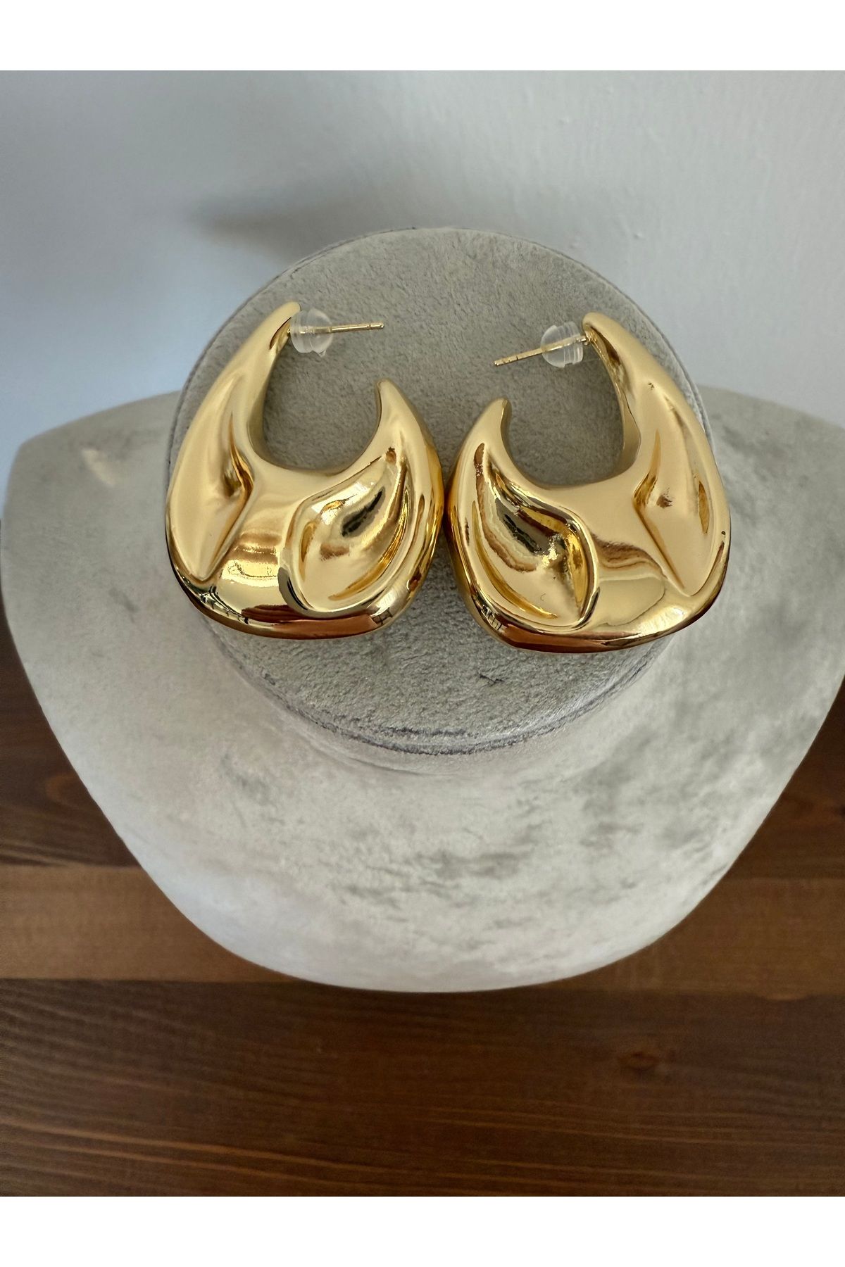 Zenara Accessories gold çelik küpe