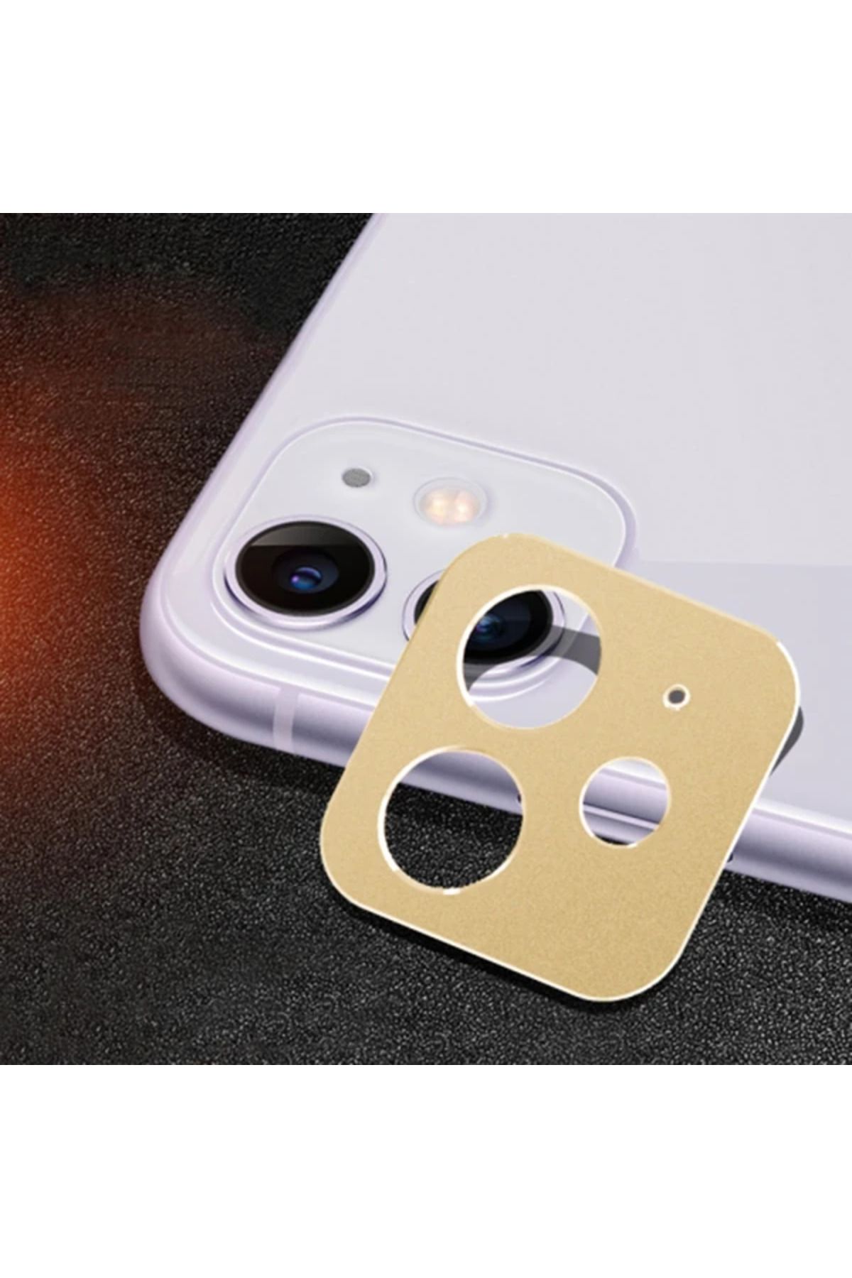 mudikonsept iPhone 11 6.1 3D Metal Kamera Koruyucu Metal Lens-(5775) - MDE9438-4543