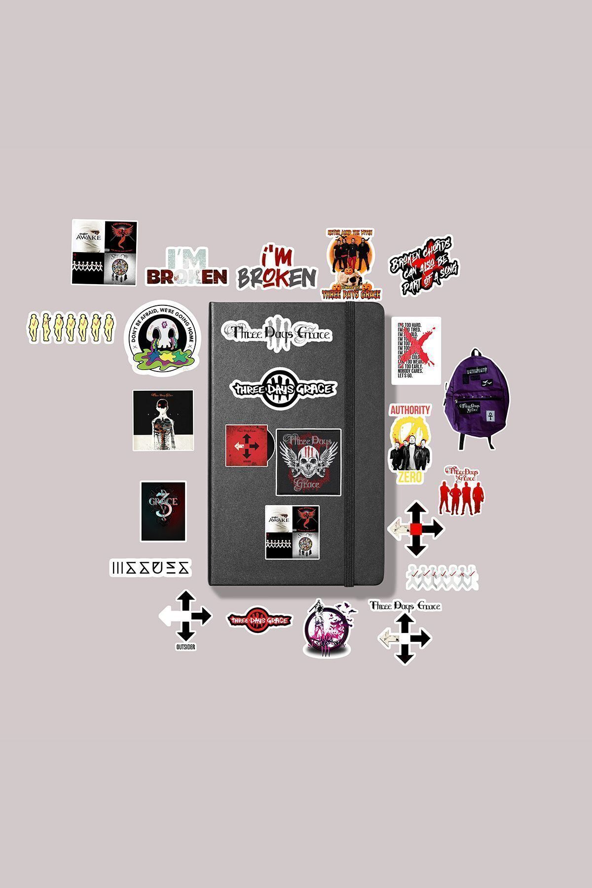 MS Major Selection Three Days Grace sticker paketi /bullet journal defter çıkartma ajanda laptop etiket