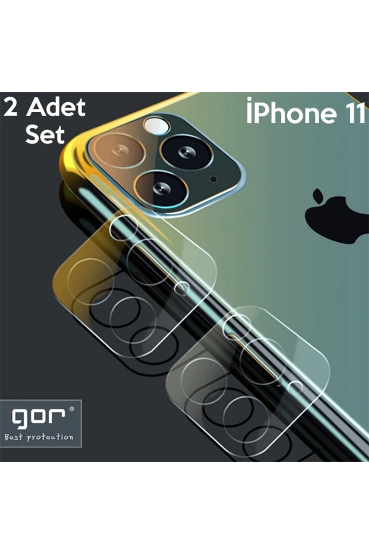 mudikonsept Gor İphone 11 Uyumlu 6.1 İnch (2019) Tempered Kamera Koruma Cam 2adet Set-(5775) - Mde7823-8809