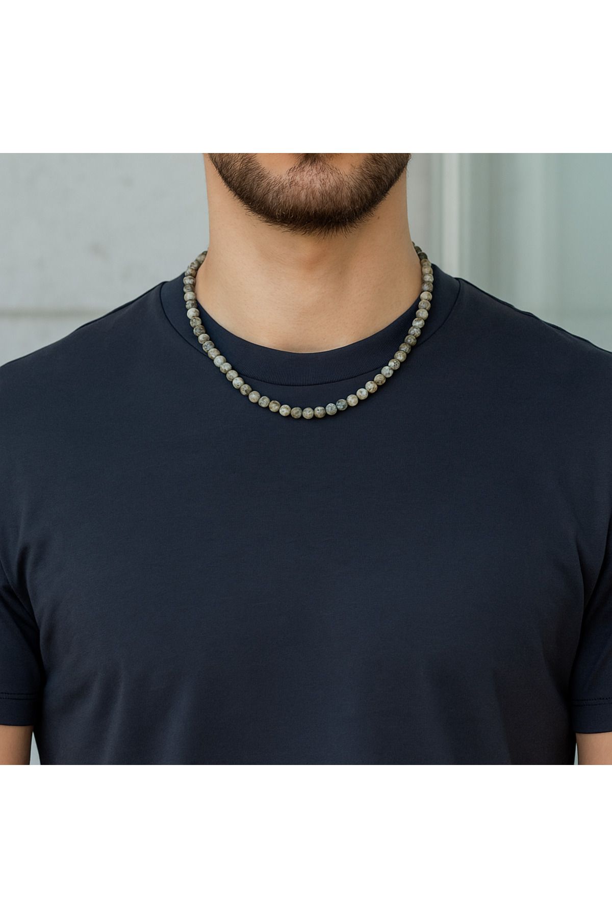 Safnaturel IGSL Sertifikalı Labradorit 8 mm Dizi Doğal Taş Kolye