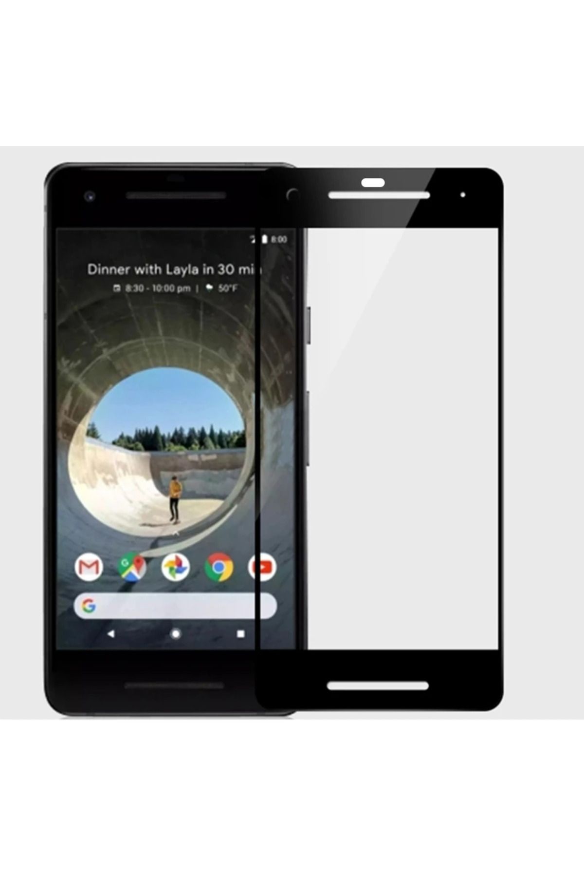 ONE Google Pixel 2 3d Kavisli Full Kaplama Kırılmaz Cam Ekran Koruyucu-(5775) - CDY9925-8691