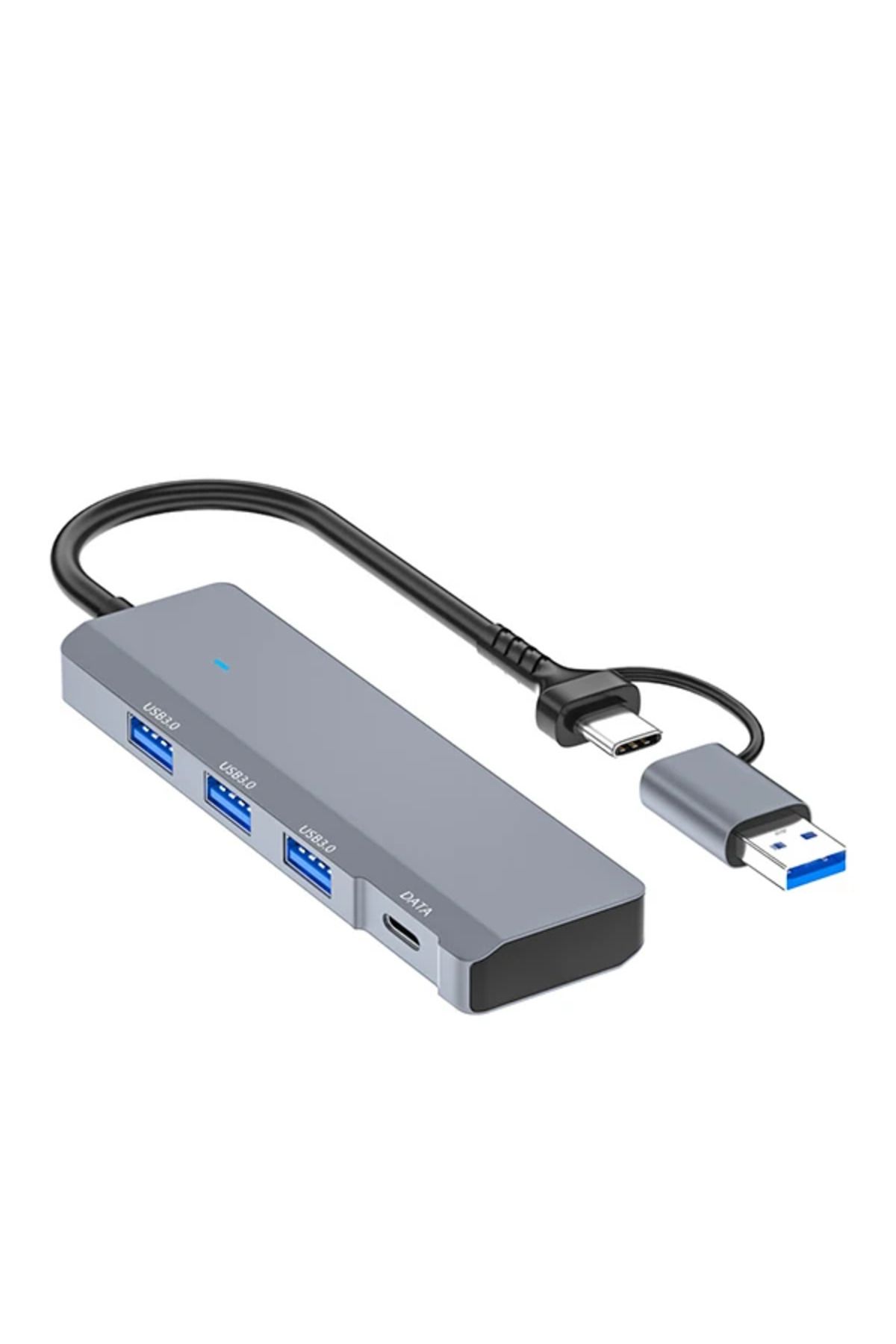 Marsilyan ALLY ADS-309D 4 Portlu USB+Type-C USB 3.0 Çoklayıcı Data HUB Adaptör-(5775) - MCT3387-1560