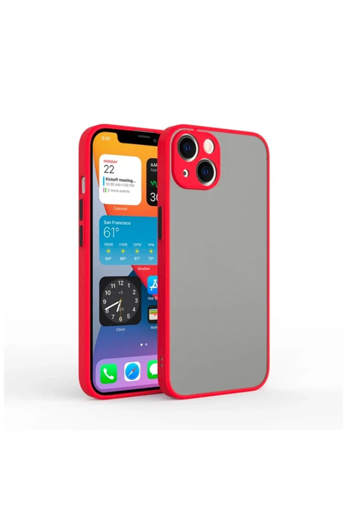 Marsilyan iPhone 13 6.1inç Kamera Korumalı Premium Silikon Kılıf-(5775) - MCT9997-7001