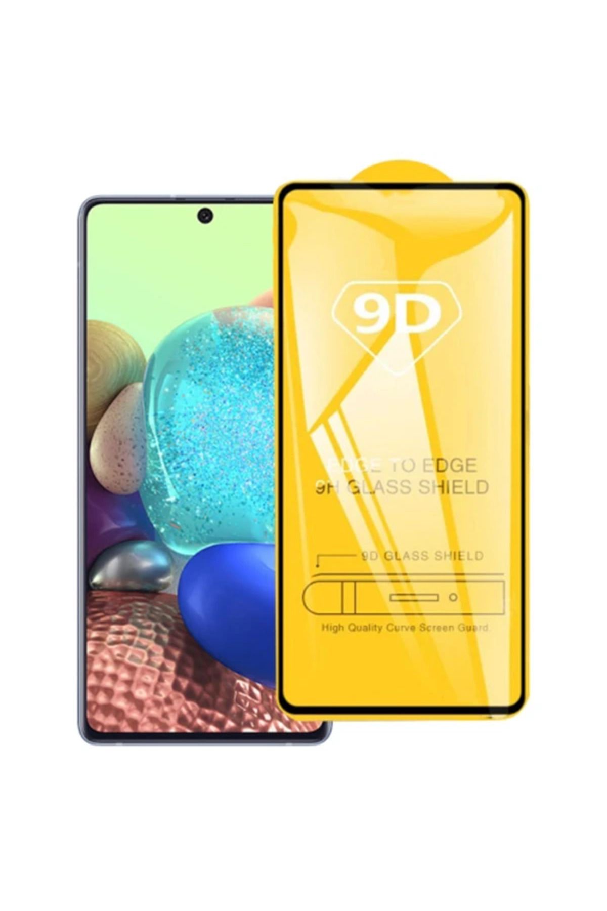Marsilyan ALLY SM Galaxy A71 9D Full Glue Tempered Cam Ekran Koruyucu-(5775) - MCT1270-6886