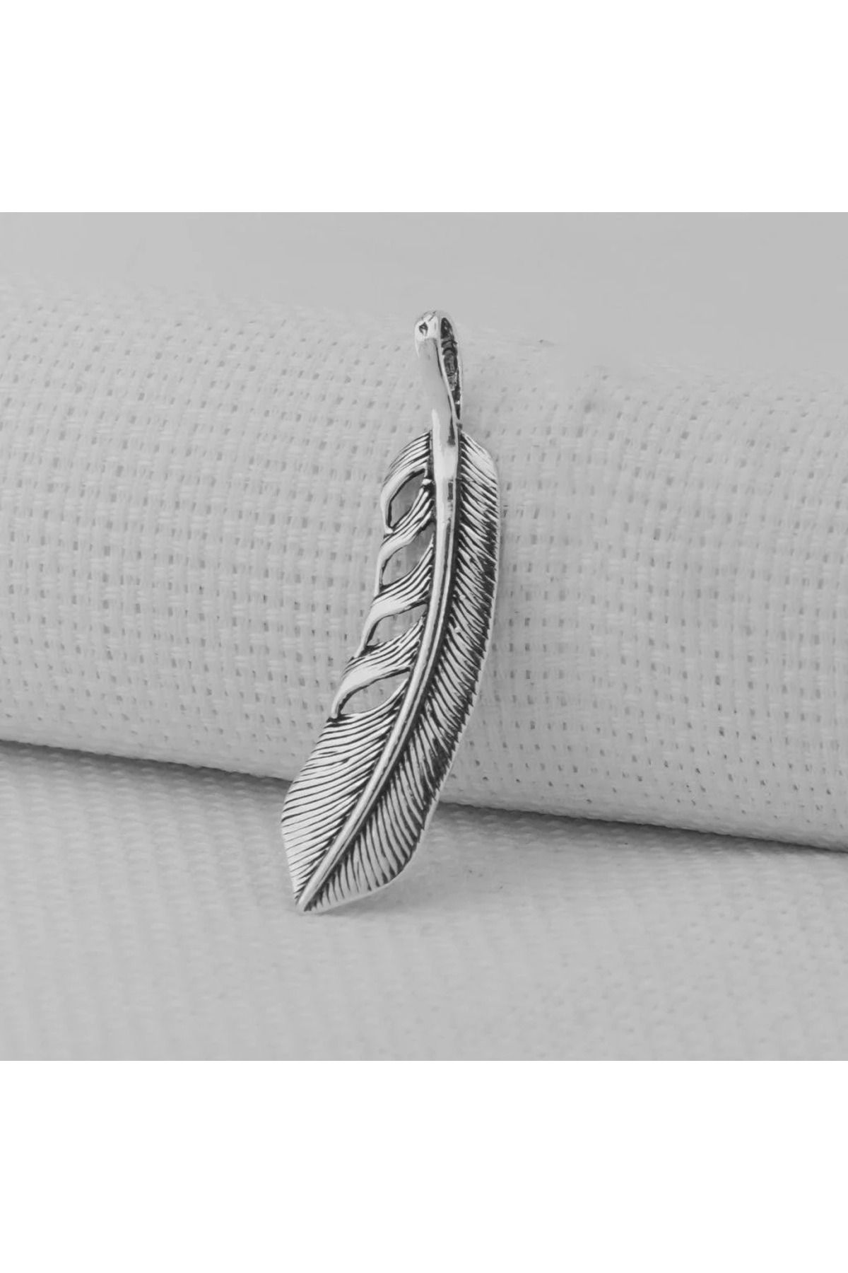 shop Kuş Tüyü 925 Ayar Gümüş Erkek Kolye Ucu