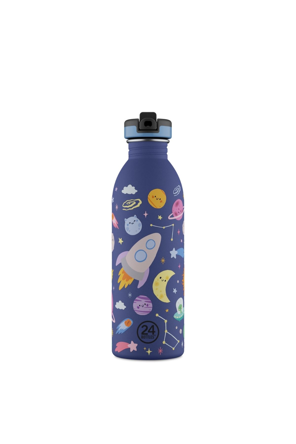 24 Bottles Kids Bottle Space Friends Pipetli Paslanmaz Çelik Çocuk Su Matarası 500 ml