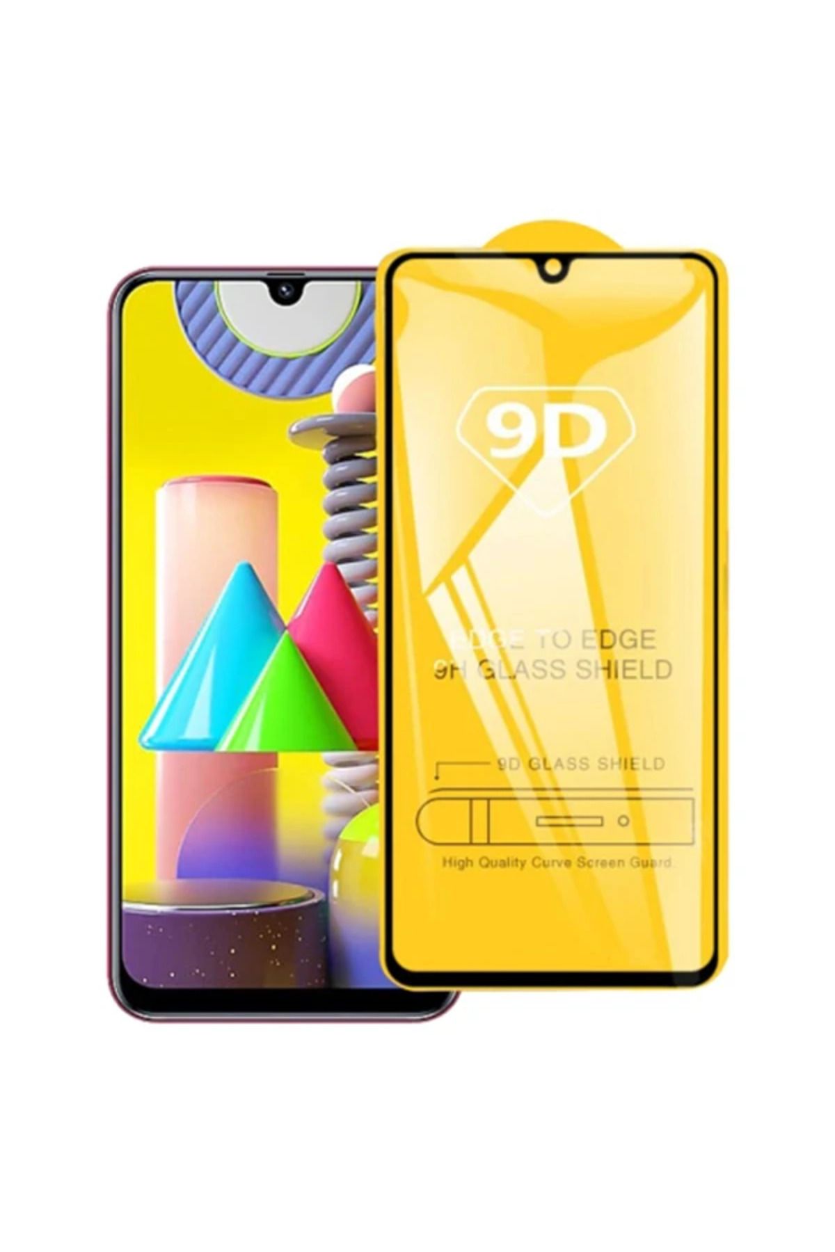 ONE ALLY Galaxy M31 9D Full Glue Tempered Cam Ekran Koruyucu-(5775) - CDY8357-7271